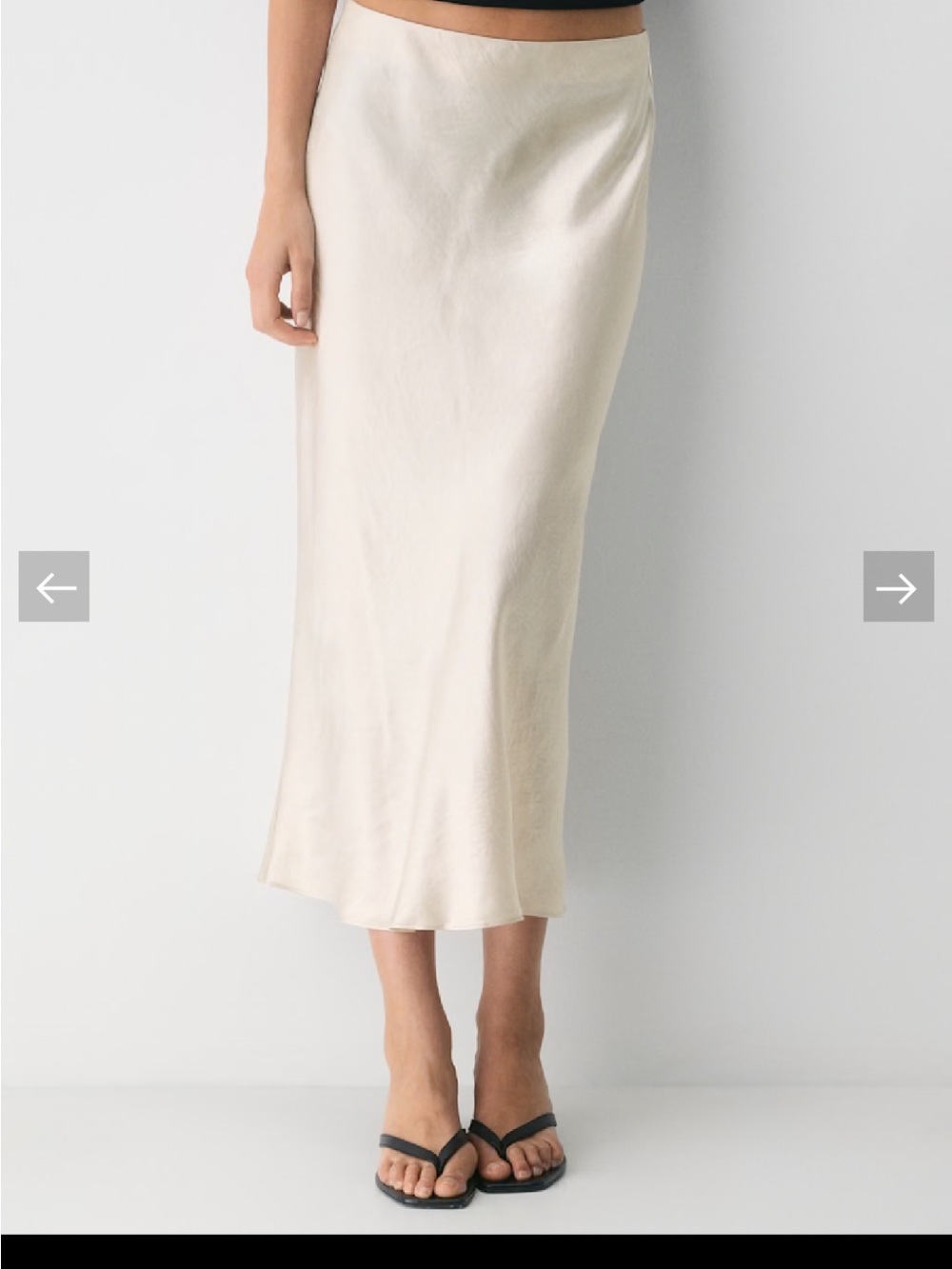 Babaton Cream Satin Maxi Skirt